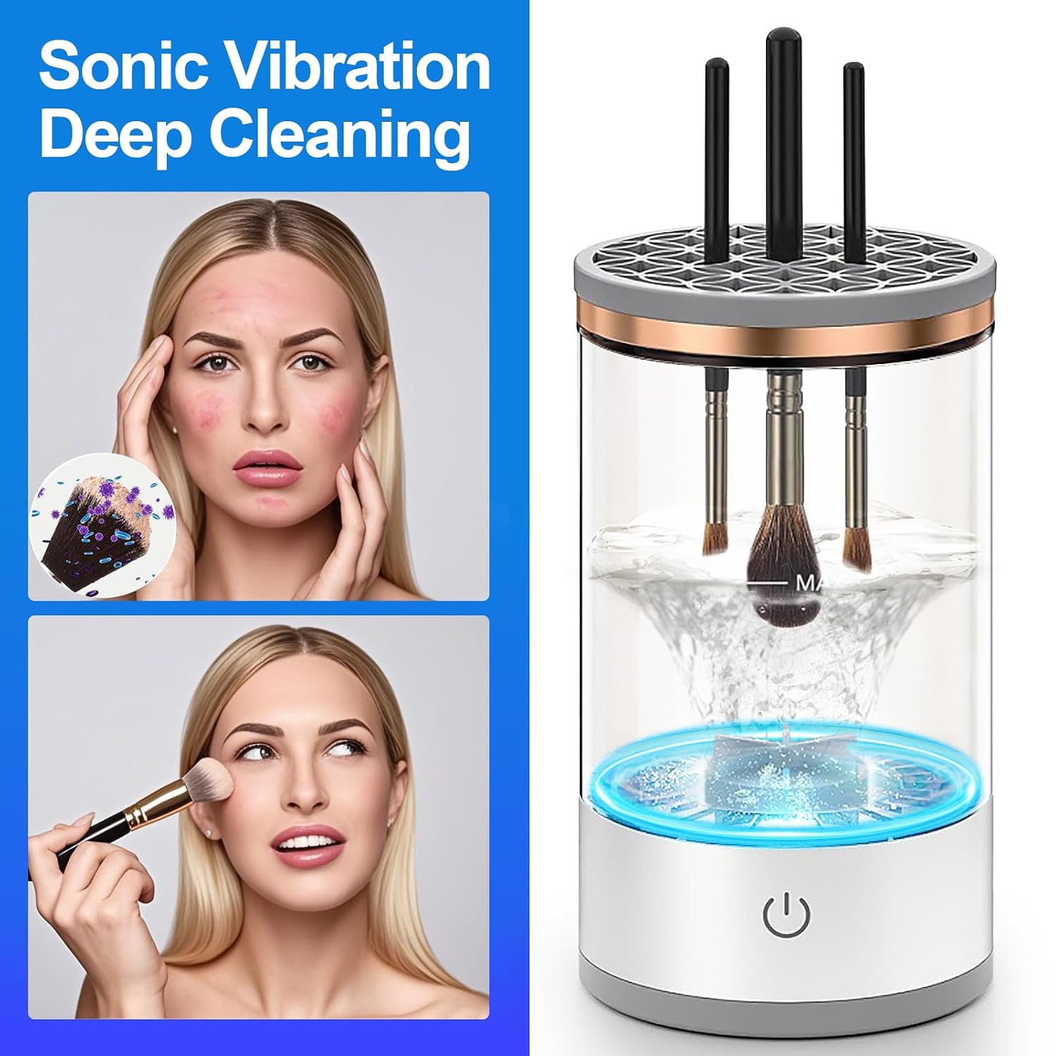 Portable Electric Makeup Brush Cleaner | 7000 RPM | USB Powered | One-Touch Deep Cleaning | Fits All Makeup Brushes