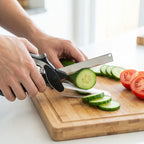2-in-1 Clever Cutter Scissors with Built-in Chopping Board | Stainless Steel & Safety Lock
