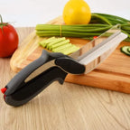 2-in-1 Clever Cutter Scissors with Built-in Chopping Board | Stainless Steel & Safety Lock